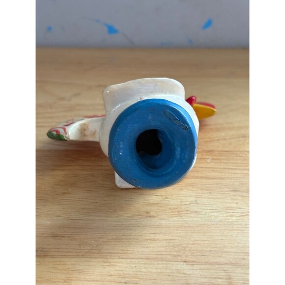 Hand-Painted Folk Art Good Luck Vintage Rooster Figurine Portugal Heart Floral - Picture 4 of 4